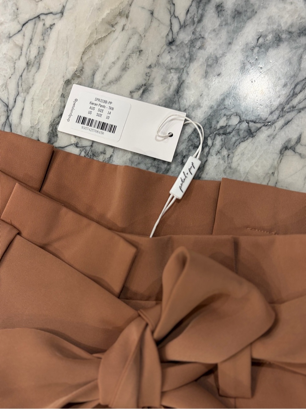 Petal & Pup Wide-Leg Paperbag Trousers with Self-Tie - Terracotta - Picture 4 of 4
